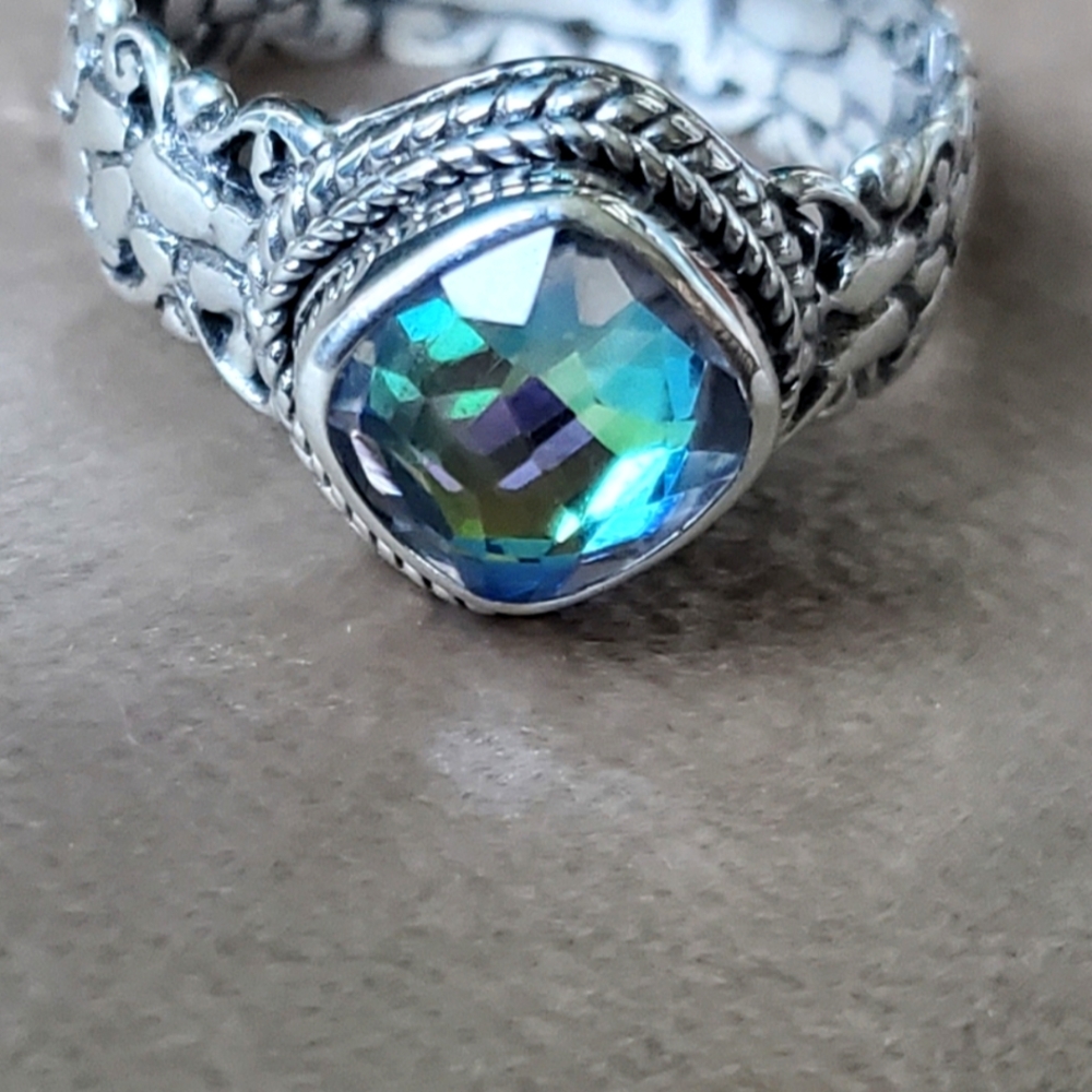 925 Sterling Silver Mystic Quartz‎ Ring